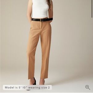 J. Crew Kate straight-leg pant in four-season stretch tan ankle pants
